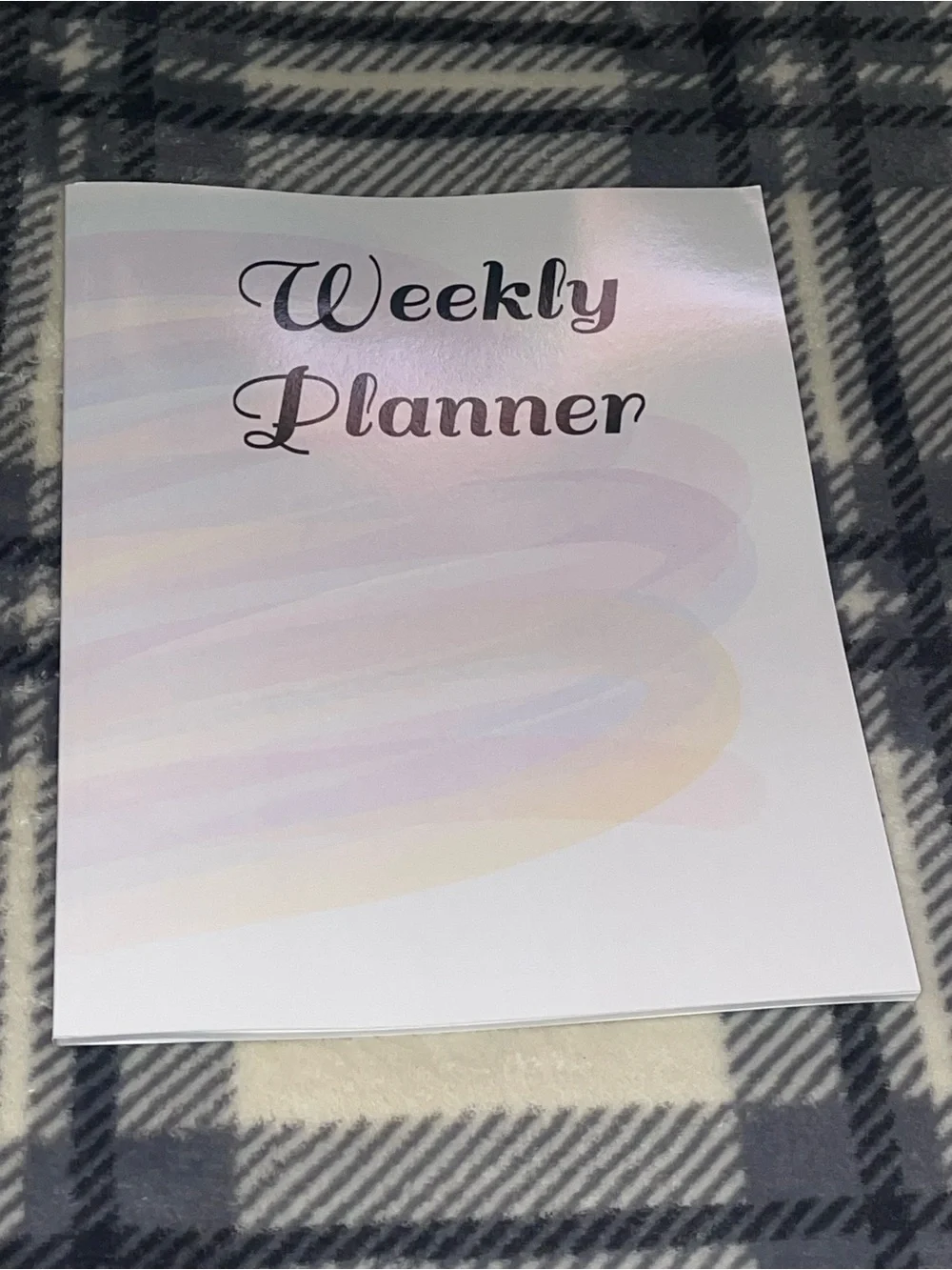 No Dates - Weekly Planner Notebook — Pastel Swirl Cover Minimalistic Lightweight